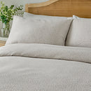D & D Ditsy Leaf Jacquard Duvet Cover Set in Natural