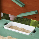AIYAPLAY Wood Sandpit for Kids with Canopy for Garden, Beach, Green