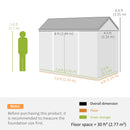 Outsunny 8 X 4 Ft Resin Garden Shed With Floor, Lockable Doors, Dark Grey