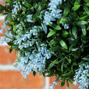 HOMCOM Set Of 2 Artificial Plant Topiary Balls, Faux Plants, Blue