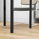 HOMCOM Modern Square Dining Table with Tempered Glass Top Metal Legs