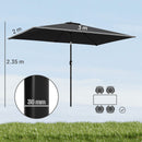 Outsunny Garden Parasol, Outdoor Umbrella With Tilt Function, Black