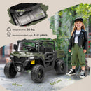 AIYAPLAY 12V Kids Ride on Car, Kids UTV with Electric Dump Bed, Green