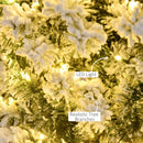 HOMCOM 4FT Prelit Artificial Snow Flocked Christmas Tree with Warm White LED Light- Green White