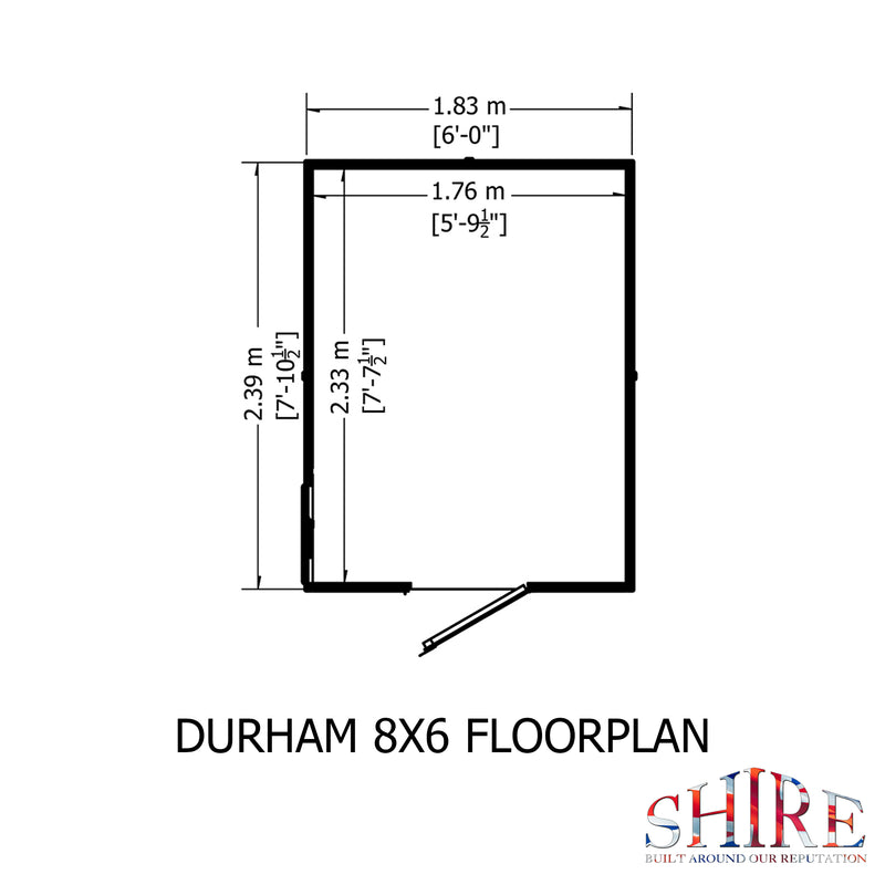 Durham 6 X 8 Shiplap Apex Shed