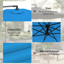 Outsunny 3(m) Banana Parasol Cantilever Umbrella Garden W/ Base Weights