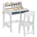 AIYAPLAY Art Table And Chair Set For Children With Drawers