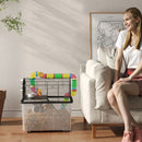 PawHut Hamster Cage with 31cm Deep Tray, Tube System, 58 x 43 x 57cm