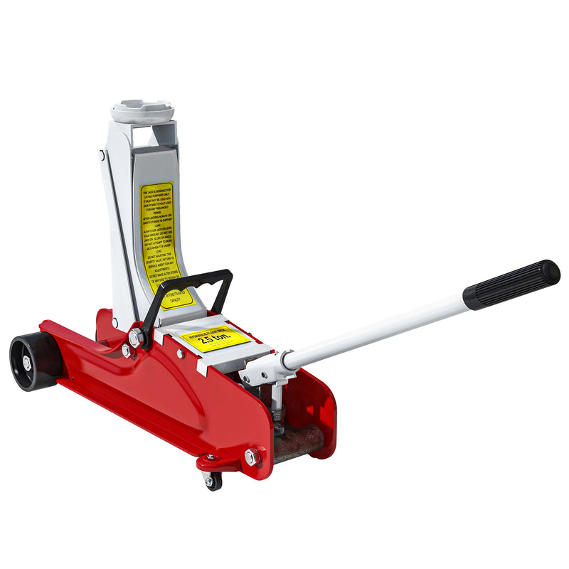 HOMCOM Hydraulic Low Profile Jack 8-38cm 2.5 Ton Racing Car Jack Kit, Red