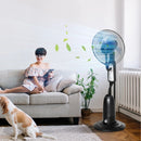 HOMCOM Pedestal Standing Fan With Water Mist Spray 120cm - Black