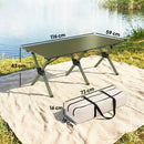 Outsunny 4ft Folding Camping Table, Picnic Table with Roll Up Top, Green