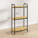 HOMCOM Tier Bamboo Bathroom Shelf, Freestanding Shelving Unit