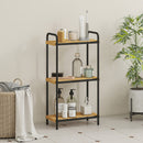 HOMCOM Tier Bamboo Bathroom Shelf, Freestanding Shelving Unit