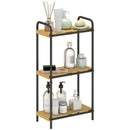 HOMCOM Tier Bamboo Bathroom Shelf, Freestanding Shelving Unit