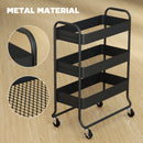 HOMCOM 3-Tier Storage Trolley, Storage Cart With Mesh Backets, Wheels