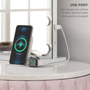 HOMCOM Hollywood Vanity Mirror with Lights, 10X Magnifying, USB Port, White