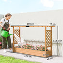 Outsunny Raised Bed for Garden with Trellis, Natural