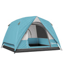 Outsunny 3-4 Person Camping Tent, Waterproof Tent - Blue/Green/Orange