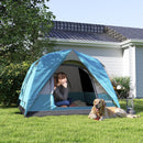 Outsunny 3-4 Person Camping Tent, Waterproof Tent - Blue/Green/Orange