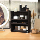 HOMCOM 4-Tier Desktop Organiser With Cable Management For Stationery - Oak/Dark Brown