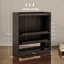 HOMCOM 4-Tier Desktop Organiser With Cable Management For Stationery - Oak/Dark Brown