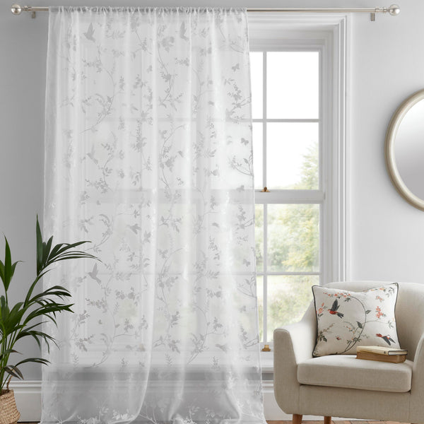 D & D Darnley Voile Panel in White