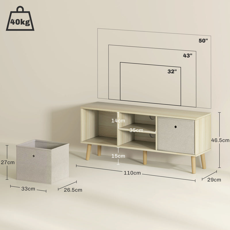 HOMCOM Modern TV Cabinet Stand w/ Shelves & Drawers