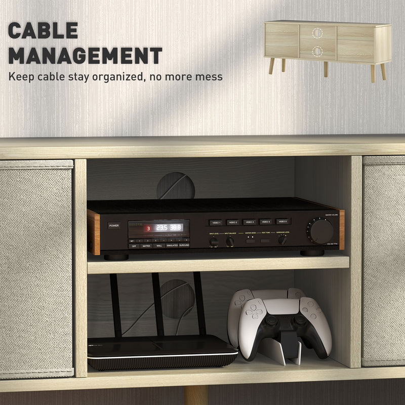 HOMCOM Modern TV Cabinet Stand w/ Shelves & Drawers