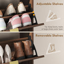 HOMCOM Narrow Shoe Cabinet with 2 Flip Drawers, Modern Shoe Storage Cabinet