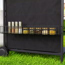 Outsunny 5 Burner Gas Barbecue Grill Portable Gas BBQ Grill with Lid, Black