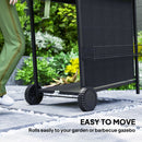 Outsunny 5 Burner Gas Barbecue Grill Portable Gas BBQ Grill with Lid, Black