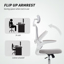 HOMCOM High Back Mesh Computer Desk Chair With Lumbar Support, Grey