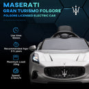 AIYAPLAY 12V Maserati Gran Turismo Folgore Lincesed Kids Electric Car, Grey