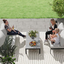 Outsunny 4 Seater Garden Corner Sofa Set With Removable Thick Cushions Grey