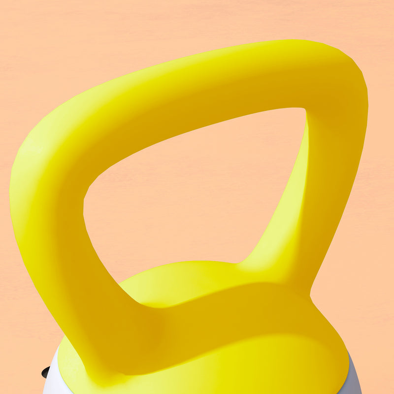 SPORTNOW Kettlebell w/ Soft Body and Non-Slip Handle, Yellow and Grey