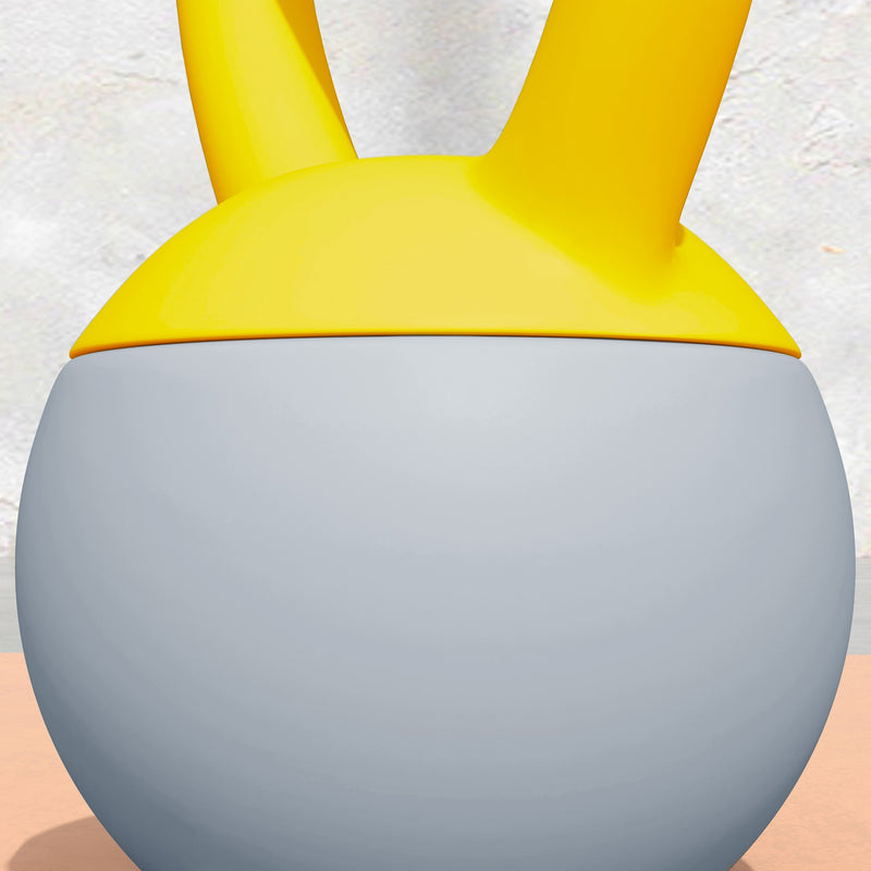 SPORTNOW Kettlebell w/ Soft Body and Non-Slip Handle, Yellow and Grey