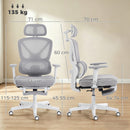 HOMCOM Executive Office Chair, Recliner Computer Chair With Footrest, Grey