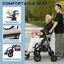 HOMCOM 2-in-1 Mobility Walker With Seat, Foldable Rollator With Footrests