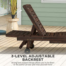 Outsunny Wooden Sun Lounger Outdoor Patio Sun Bed W/ Pull-out Table
