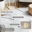 HOMCOM Modern Floor Lamp Light With 3 Shelves Fabric Lampshade