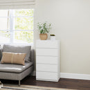 HOMCOM Bedroom Chest Of Drawers, 5 Drawers Dresser, Drawer Unit, White