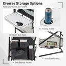 Directors Chair Folding Makeup Artist Camping Chair With Foldable Side Table-Grey