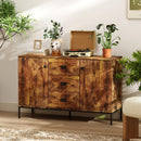 HOMCOM Modern Sideboard, Storage Cabinet, Accent Cupboard Rustic Brown
