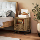 HOMCOM Bedside Table, Sofa Side Table with Drawer for Bedroom, Brown