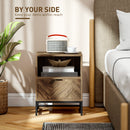 HOMCOM Bedside Table, Sofa Side Table with Drawer for Bedroom, Brown