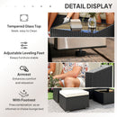 Outsunny Garden Furniture Set W/ Padded Cushions Corner Sofa Set, Black