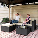 Outsunny Garden Furniture Set W/ Padded Cushions Corner Sofa Set, Black