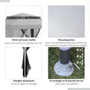 Outsunny 3 x 3 m Gazebo, Netting Party Tent w/ Double Tier Roof, Light Grey