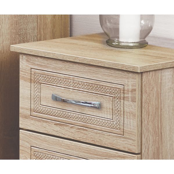 Dakar Ready Assembled Bedside Table with 2 Drawers  - Modern Oak