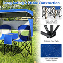 Double Beach Chair with Adjustable Canopy and Roll-up Shade